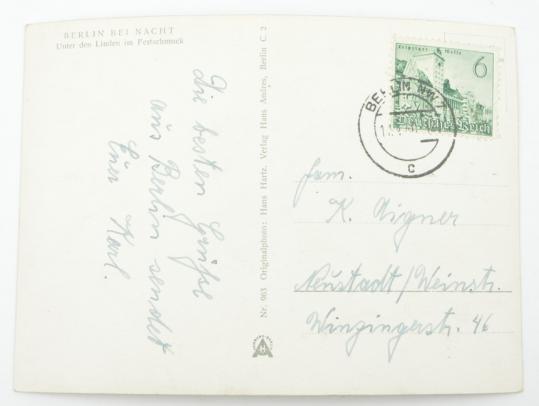 German Postcard 'Berlin bei Nacht'