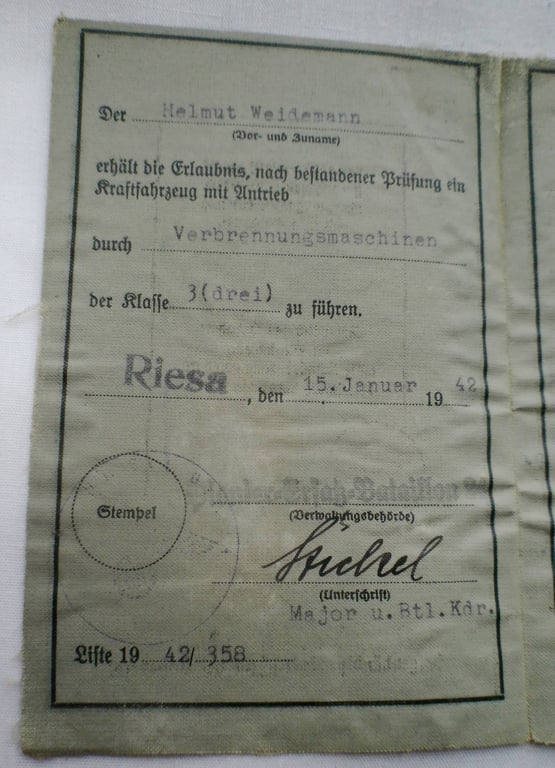 Wehrmacht - Führerschein