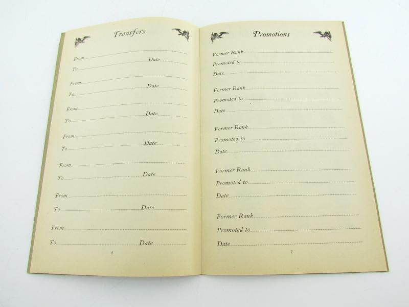 US WWII Service Record Book - Unissued