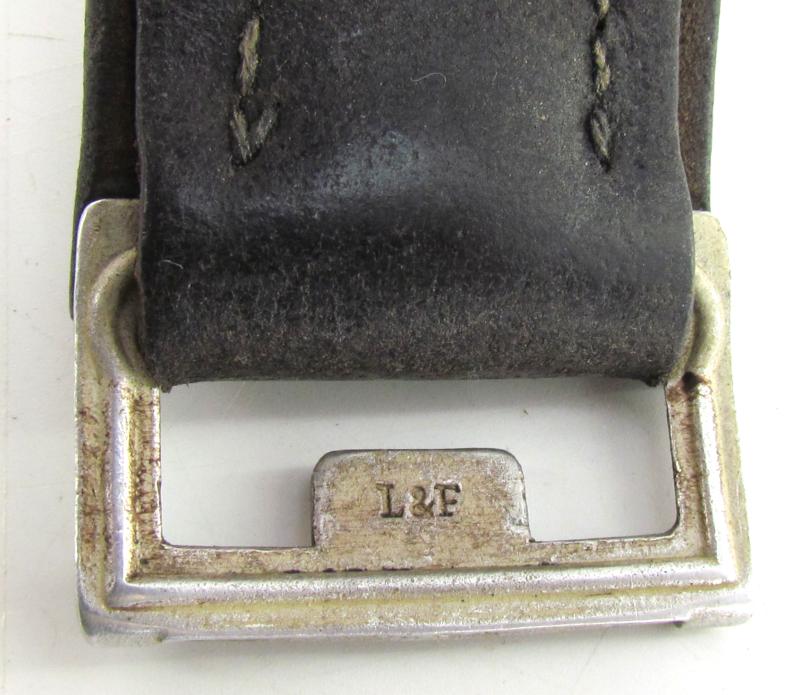 German Leather equipment belt with rare catch ( Police )
