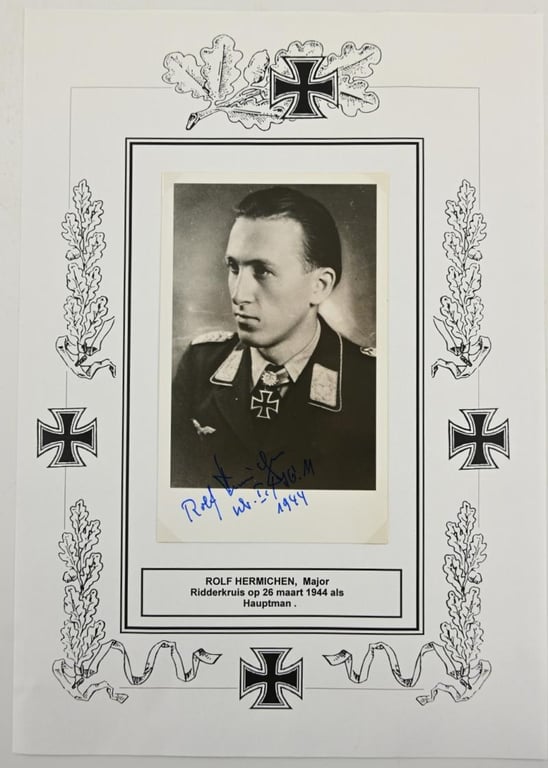 Signature of Luftwaffe KC &OLC Recipient ''Rolf-Günther Hermichen"'