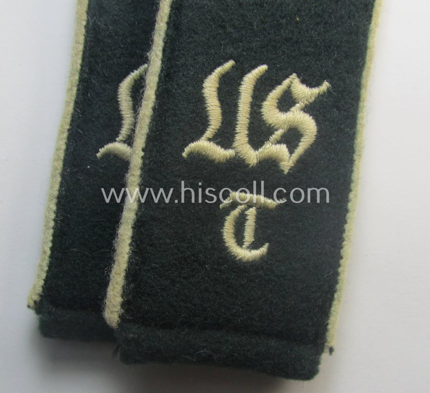 Pair of WH (Heeres), neatly 'cyphered' (ie. 'M40'-pattern) EM-type shoulderstraps as intended for a: 'Soldat und Mitglied des Uffz.-Schule Treptow'