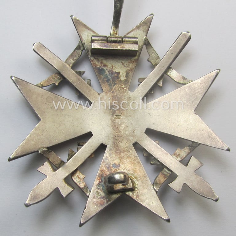 Stunning - just moderately worn but nevertheless rarely encountered! - 'Spanienkreuz mit Schwerten in Silber' being a clearly maker- (ie. '900'-) marked example that was produced by a to date unidentified maker (ie. 'Hersteller') (presumably 'Godet')