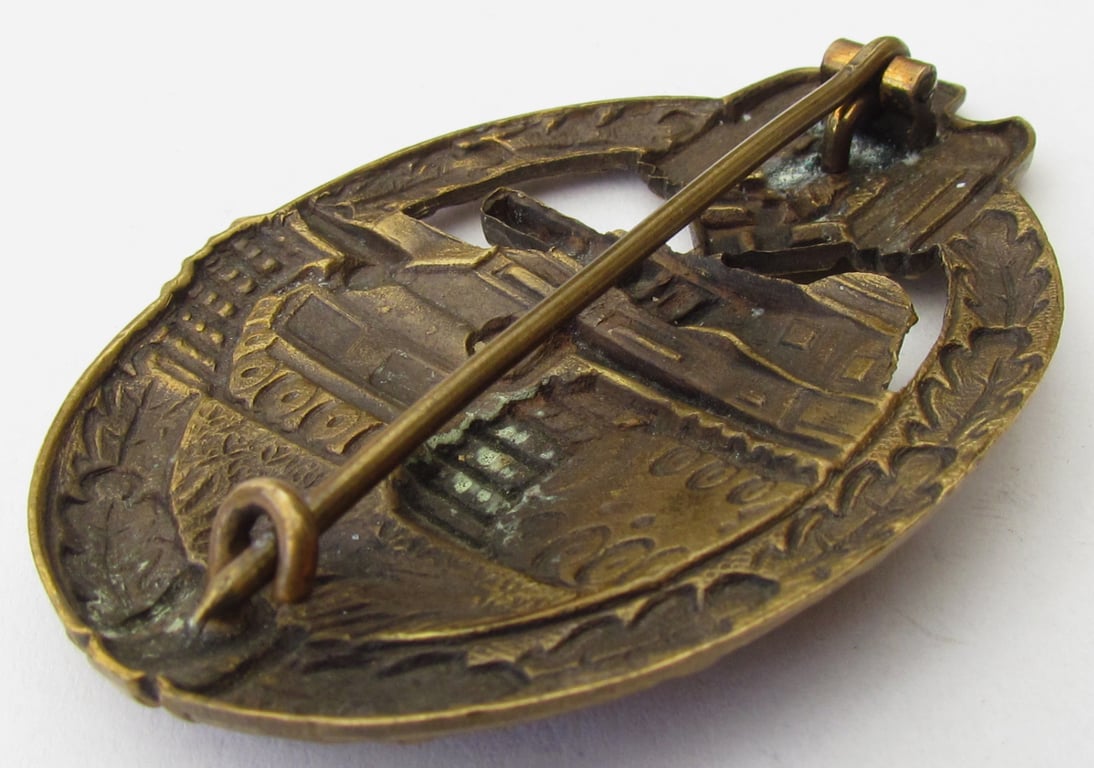 Panzer assault badge in bronze by Karl Wurster