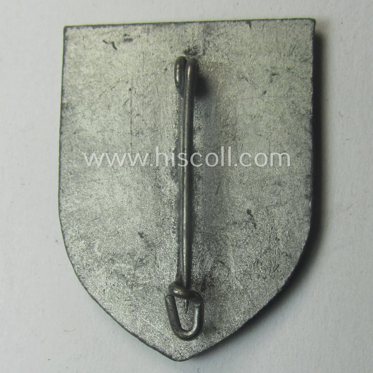 Neat - and actually quite scarcely encountered! - WH (Heeres) so-called: 'Truppen-Traditionsabzeichen des 215. Infanterie Division' as executed in greyish-coloured zinc-based metal (ie. 'Feinzink')