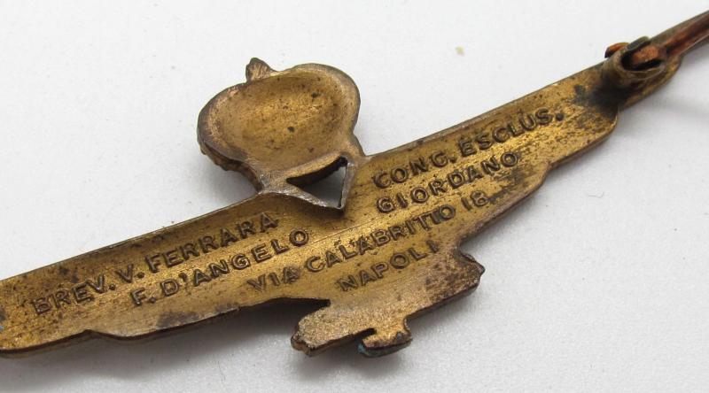 Original Italian Regia Aeronautica Pilot Badge – Kingdom of Italy (Fascist Period, 1920s–1943)