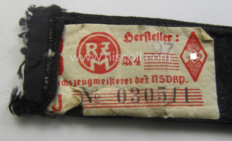 Single, black-piped so-called: 'DJ- o. Deutsches Jungvolk' shoulderstrap as was intended for usage by a: 'DJ-Mitglied' who served within the: 'Bann 167' (167 = 'Fulda')