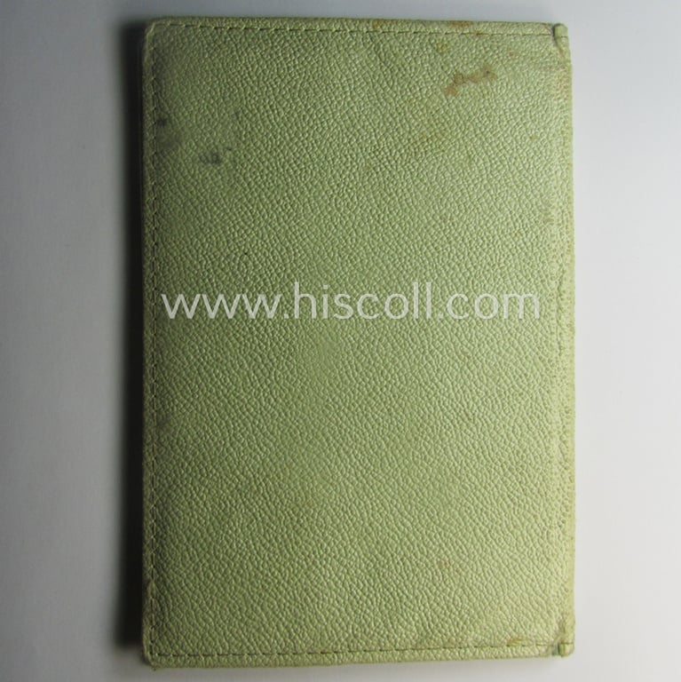 Period, WH (Heeres, LW, KM) beige-coloured- and/or carton- (ie. simulated) leather-based protective ID-document-cover (ie. 'Hülle') as was intended for storage of a: 'Wehrpass' (or: pay-book)