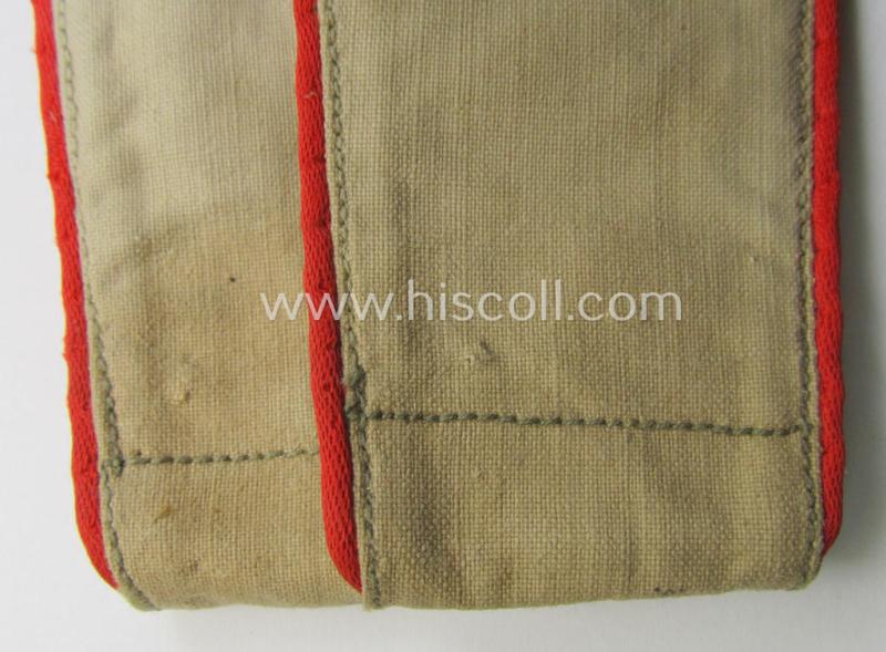 Pair of - truly used- and/or worn! - WH (Luftwaffe) 'tropical-styled' shoulderstraps (as was specifically for usage on the tropical-shirts ie. tunics) as was intended for usage by a: 'Soldat der Flak-Artillerie-Trpn.'