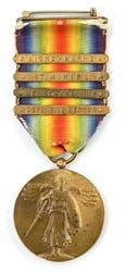 US WW1 Victory Medal with 4 Clasps