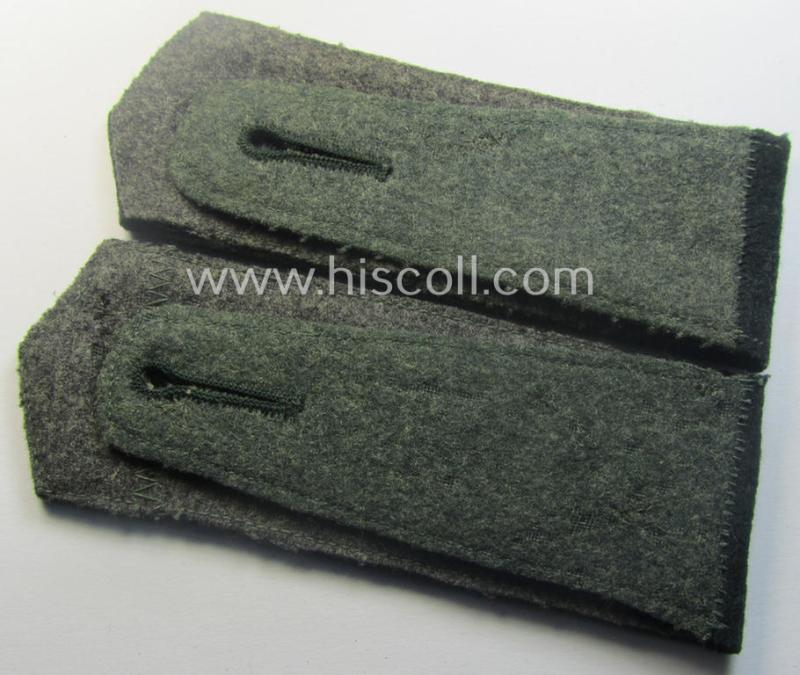 Pair of WH (Heeres), early- (ie. pre-) war-period, 'M36- o. M40'-pattern (pointed-styled- and 'cyphered') so-called: EM-type shoulderstraps: 'Soldat des Infanterie-Rgts. 6'
