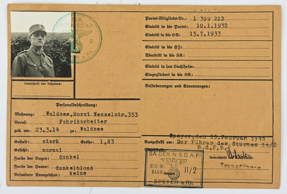 German SA Member Pass