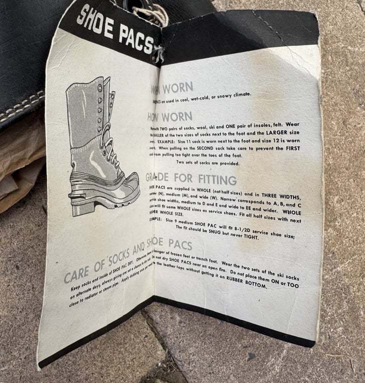 US WWII Shoe Pac Rubber Winter Boots (unissued)
