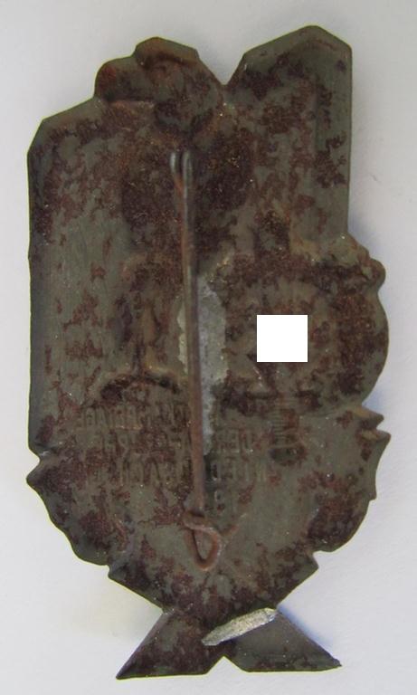 Commemorative - tin-based-, SA- (ie. 'Sturmabteilungen'-) related 'tinnie', being a non-maker-marked- and 'hollow-back' example depicting an eagle-device and SA-sports'-badge and the text: 'SA-Wettkampftage der SA-Gruppe Niedersachsen - 1936...