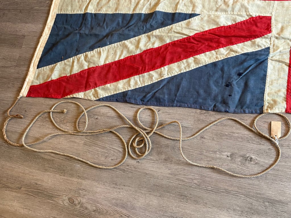 RARE WW1 PATRIOTIC RECRUITMENT PANEL STICHED BRITISH UNION JACK FLAG.