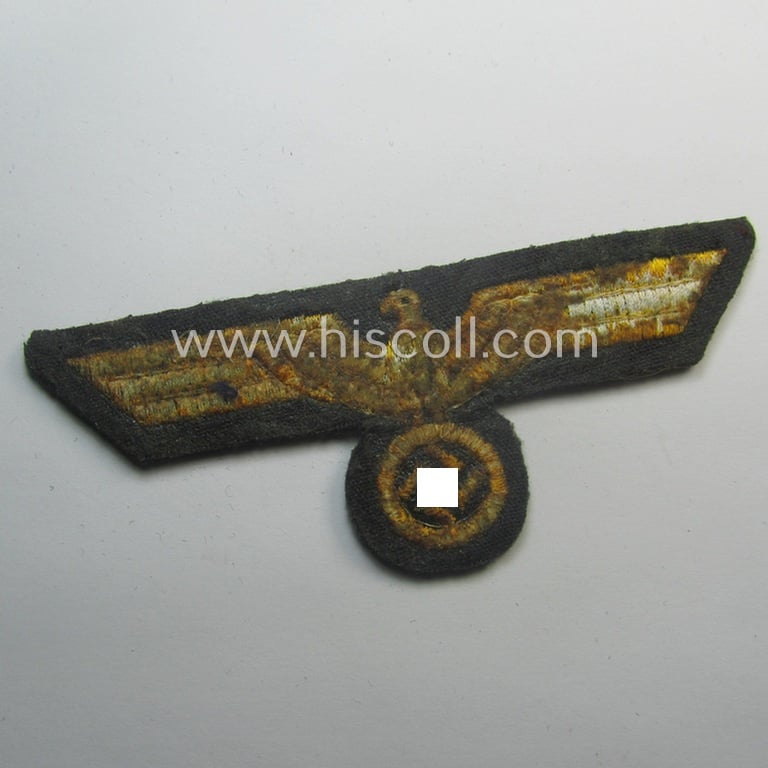 WH (Kriegsmarine) breast-eagle (ie. 'Brustadler für Mannschaften u. Uffz. der Kriegsmarine o. Küstenartillerie') being a 'standard-pattern'- and neatly machine-embroidered example that comes in a never used- (ie. still 'virtually mint'), condition