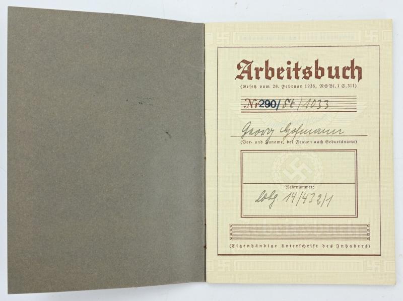 German Third Reich Era Workers Pass