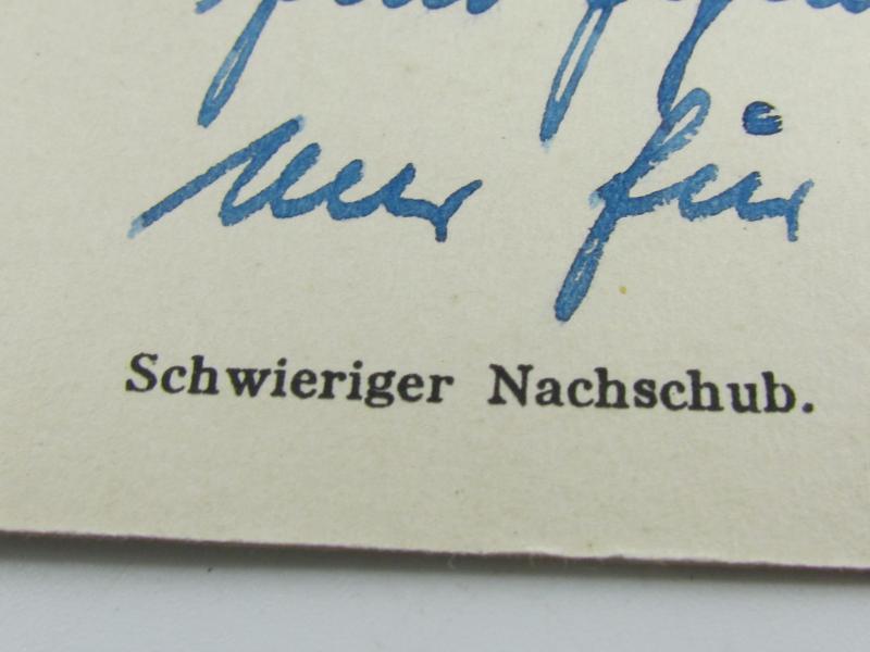 Postcard : Schwieriger Nachschub