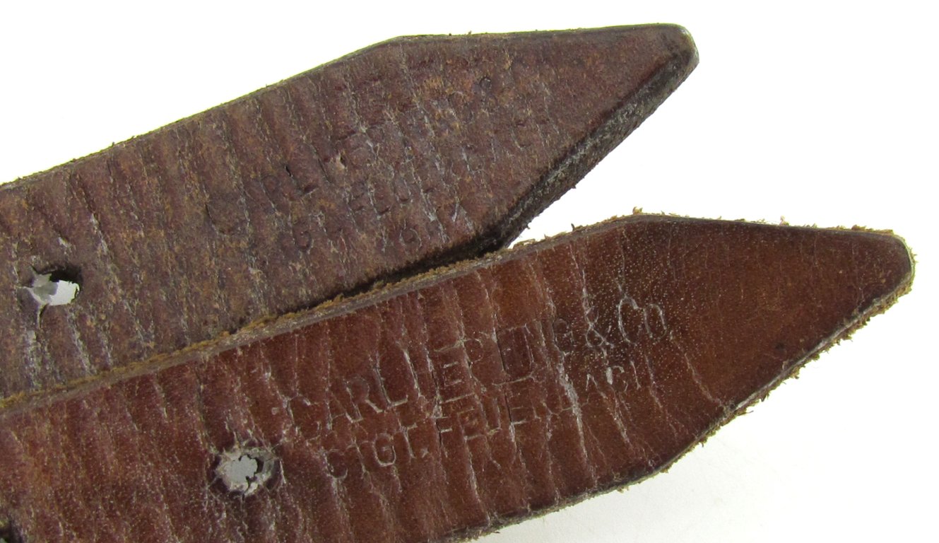 Wehrmacht Zeltbahn Straps – Matching Pair – Maker Marked