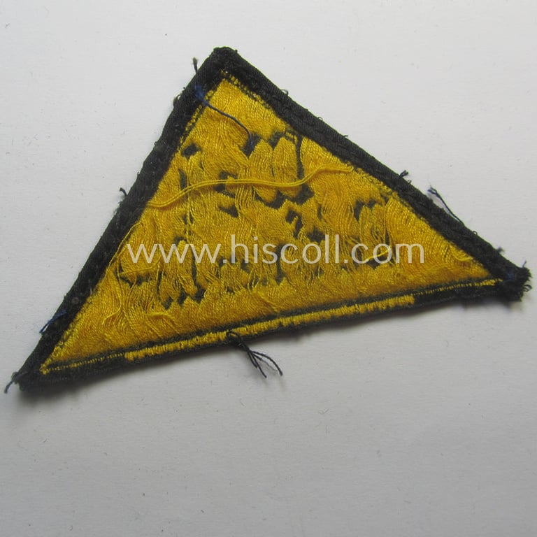 Rarely found - truly used and/or worn! - 'HJ' ('Hitlerjugend') district-triangle (ie. 'Gebietsdreieck') entitled: 'West Westfalen-Nord'