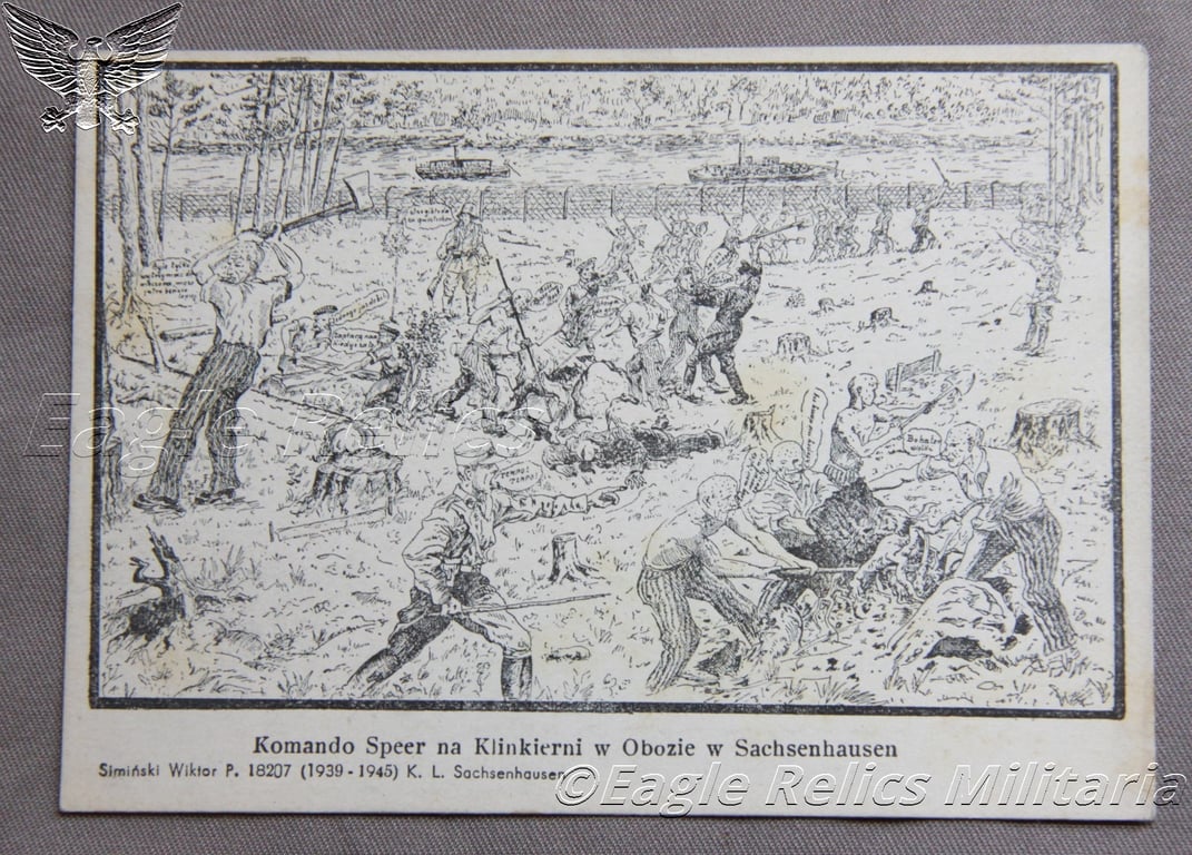 KL Sachsenhausen - 3 Postcards  by Artist Wiktor Siminski