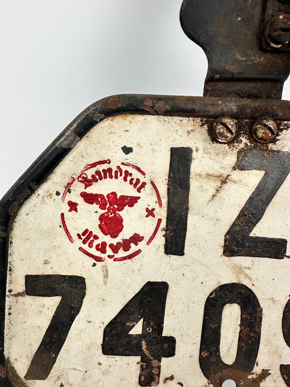 Orginal WW2 German license plate motorcycle