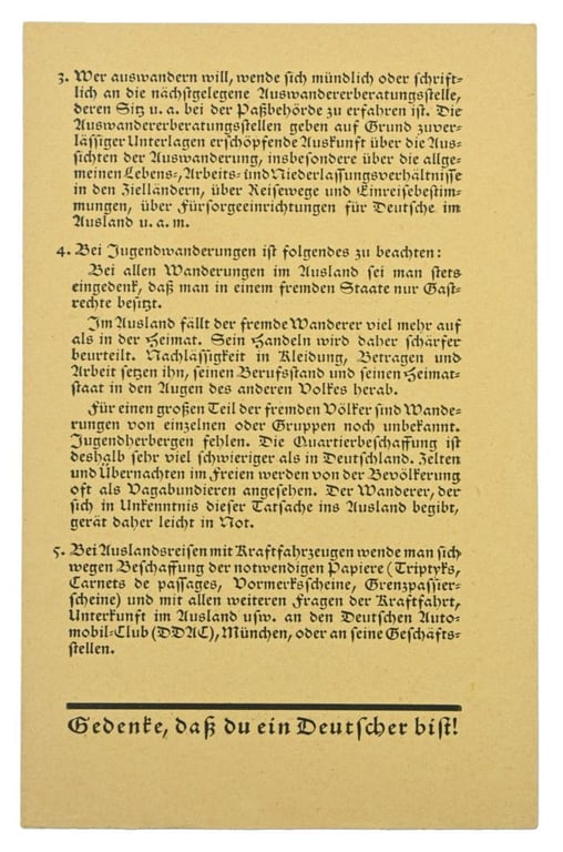 German Third Reich Soldier's Manual 'Reisen im Ausland'