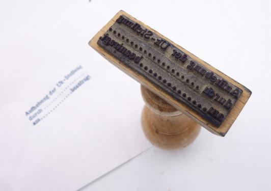 German WH Ink-Stamp "Uk-stellung"