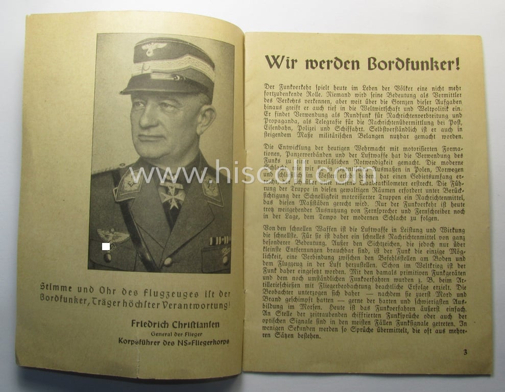 Interesting, N.S.F.K.- (or: 'National Soc. Flieger Korps'-) related: 'Ärmelabzeichen für Bordfunker' (or: radio-operator sleeve-patch) that comes with its accompanying N.S.F.K.-brochure as stored for decades
