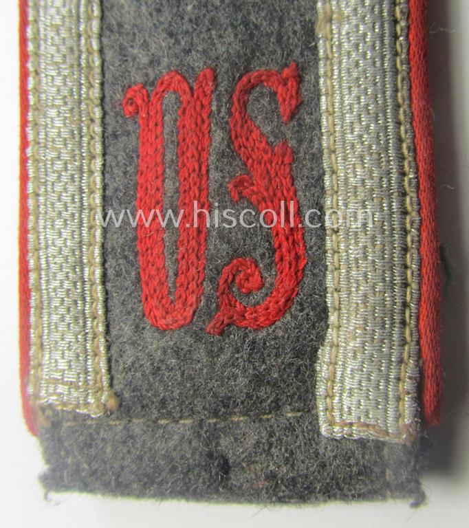 Single, WH (Luftwaffe) 'cyphered' NCO-type shoulderstrap: 'Uffz. u. Mitglied eines Flak-Artillerie-Unteroffiziersschule der Luftwaffe'