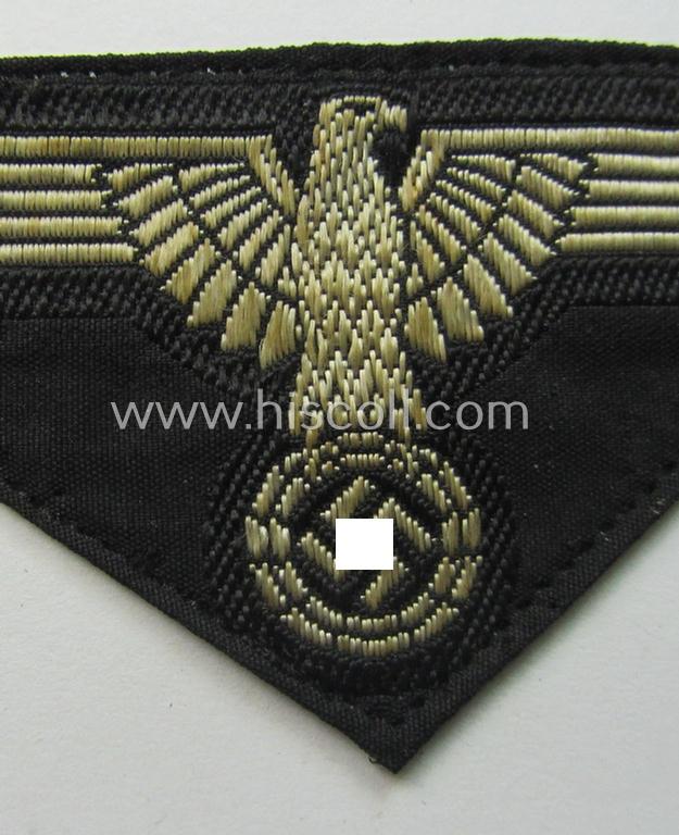 Superb - truly used and carefully cap-removed! - mid- (ie. later-) war-pattern 'Waffen-SS'-type, 'BeVo'-pattern, EM- (ie. NCO-) type side-cap eagle that comes in a moderately used- (ie. neatly confectioned and 'trapezoid-shaped'-), condition