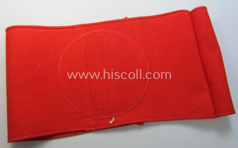 Attractive, linnen-based armband (ie. 'Armbinde') as was intended for usage by the staff of the: 'SA-Wehrmannschaften' (being a hardly used example that still shows its period-attached so-called: 'RzM'-etiket)