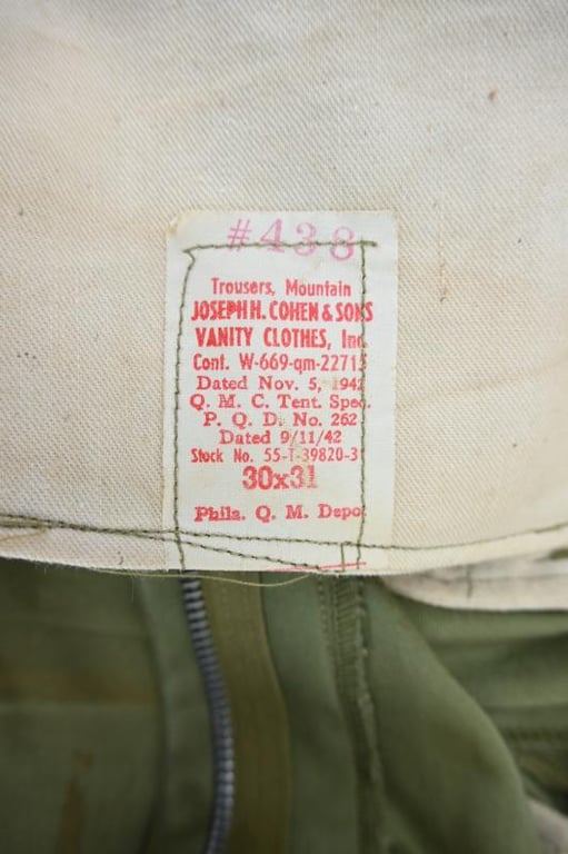 US WW2 10th Mountain Division Troops Trousers