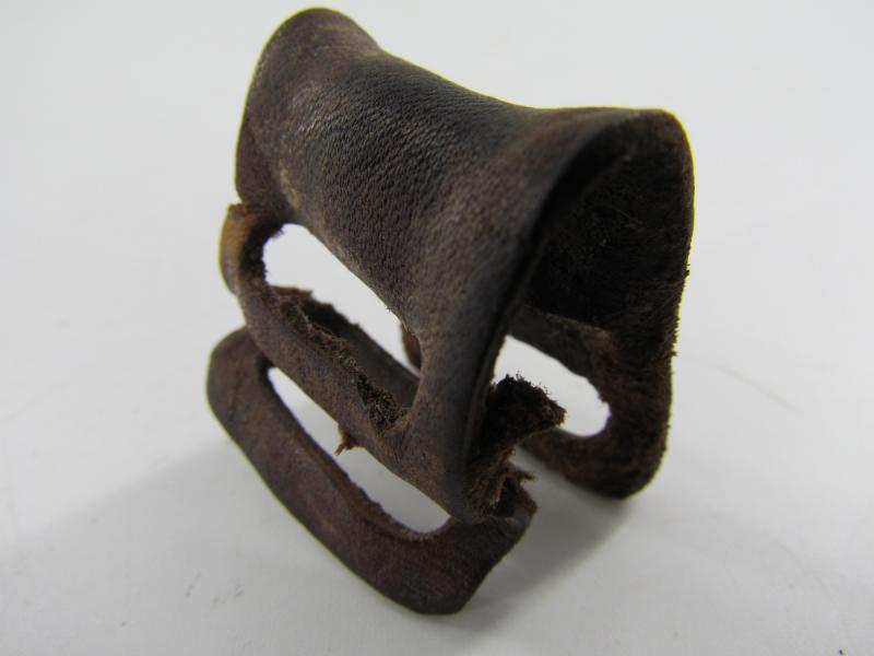 German Gasmask Cannister Leather Tab