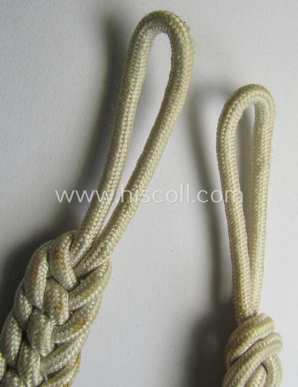 Attractive - and actually rarely encountered! - HJ/BDM/DJ (ie. 'Hitlerjugend' etc.) white-coloured so-called: 'leaders-lanyard' (ie. 'Führerschnur') being a white-coloured example as was specifically intended for usage by a: 'HJ-Stammführer'