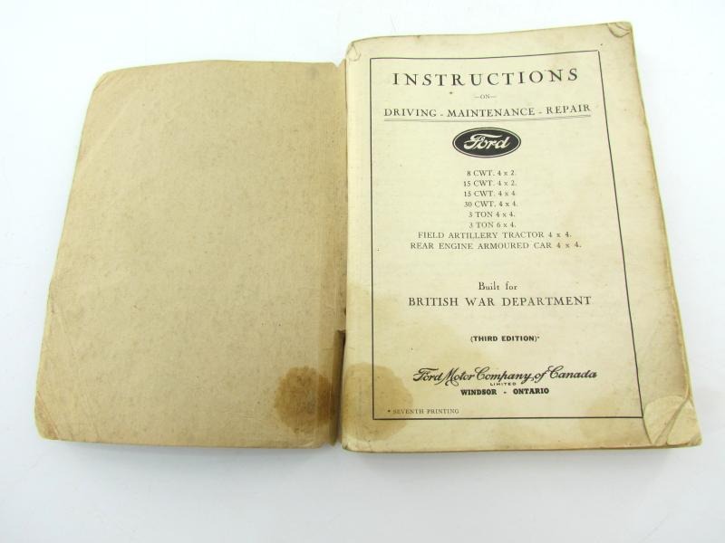 Instruction Book Ford Special Pattern Vehicles