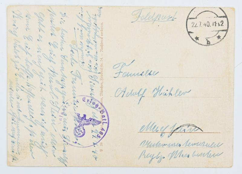 German Third Reich Postcard 'Der Fuhrer and der Ostfront'