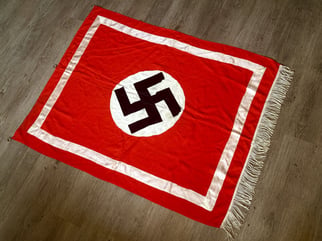 WWII THIRD REICH PODIUM FLAG DRAP WITH ORIGINAL...