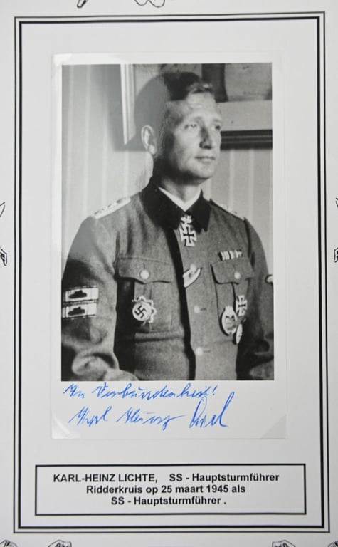 Signature of Waffen-SS KC Recipient 'Karl-Heinz Lichte'