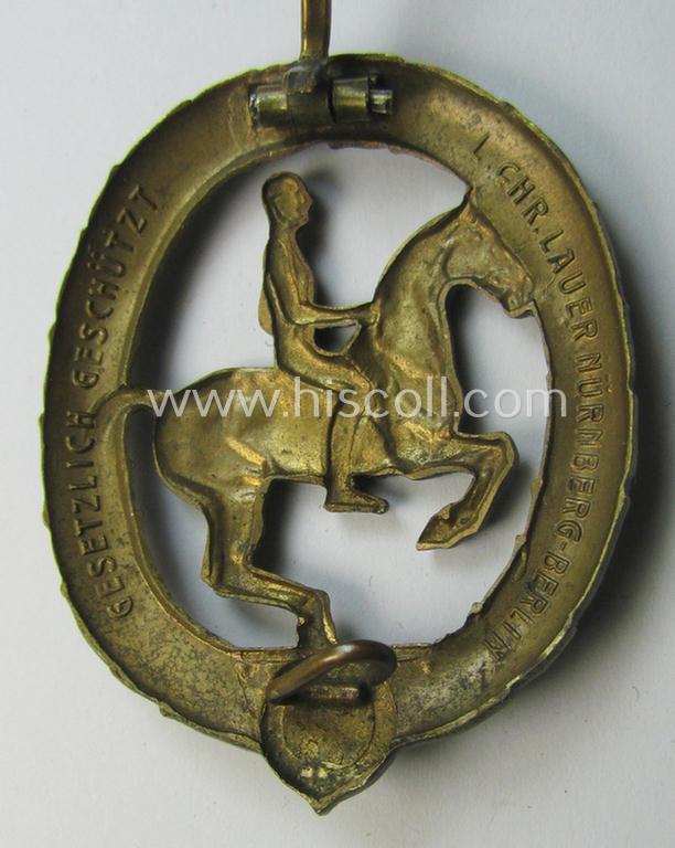 Attractive - and actually fairly scarcely encountered! - so-called: 'Deutsches Reiterabzeichen der 3. Klasse (ie. 'in Bronze') being a maker- (ie. 'L.Chr. Lauer'-) marked example that comes in a moderately worn condition