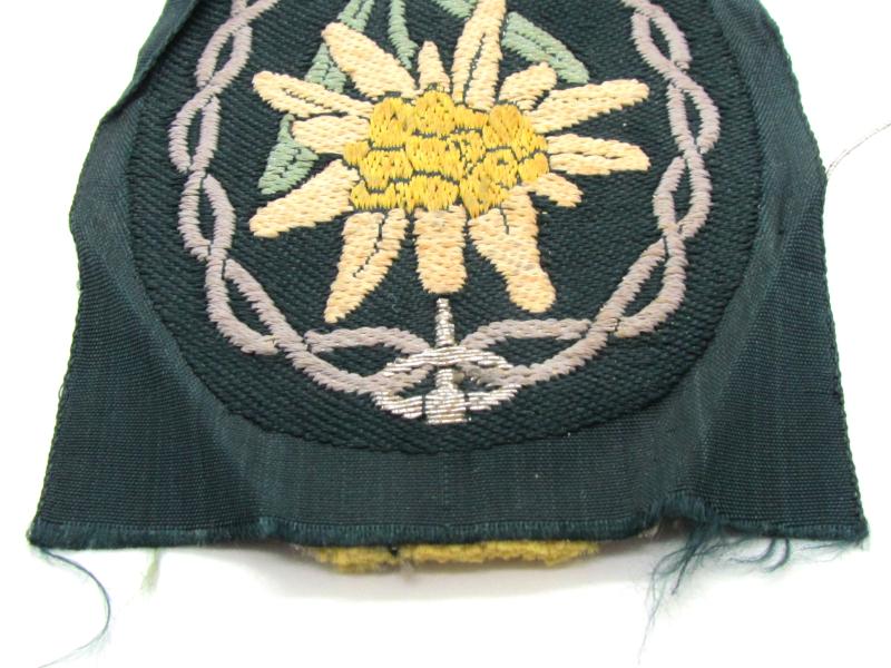 Wehrmacht Gebirgsjäger Edelweiss ‘BeVo’ sleeve badge