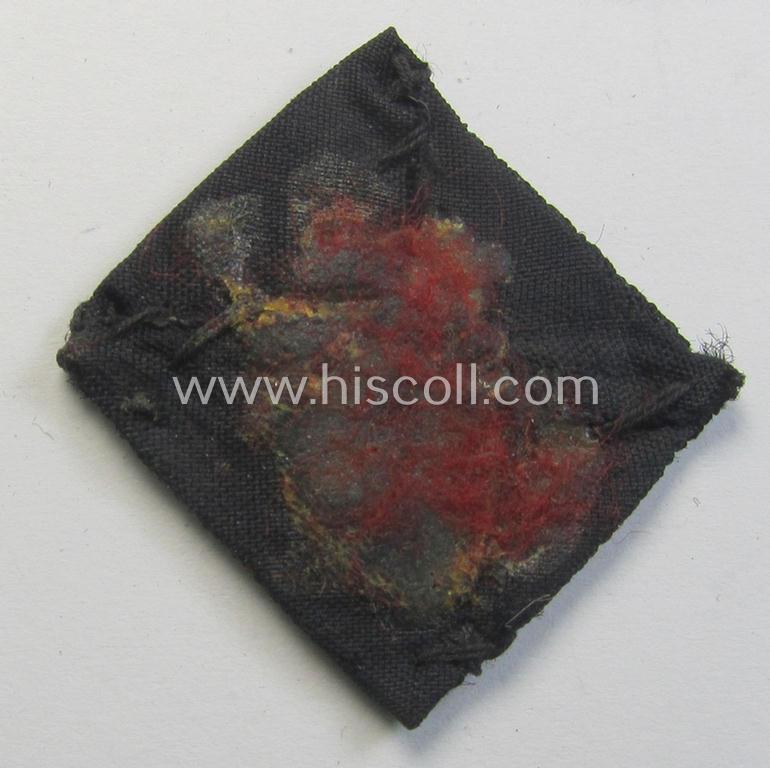 Attractive - truly used and actually scarcely encountered! - WH (Heeres ie. 'Panzer') 'standard-issue'-pattern side-cap-cocarde (ie. 'Kokarde für Panzer-Schiffchen') being an example as executed in so-called: 'BeVo'-weave pattern