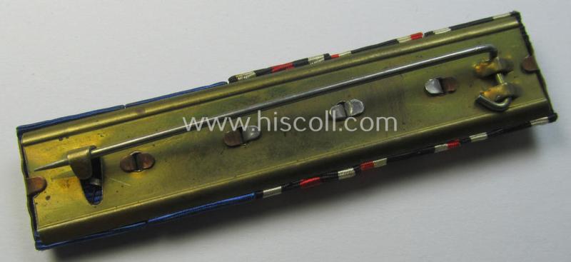 Superb, 5-pieced WH 'Feld- o. Bandspange' showing resp. the ribbons for a: WWI-period 'EK II. Kl.' (with detailed 'Wiederhohlungs-Spange Miniatur'!), a: 'KvK II.Kl. mit Schw.', an: 'FKK 14-18 mit Schw.' and two WH 'DA' (with attached devi...