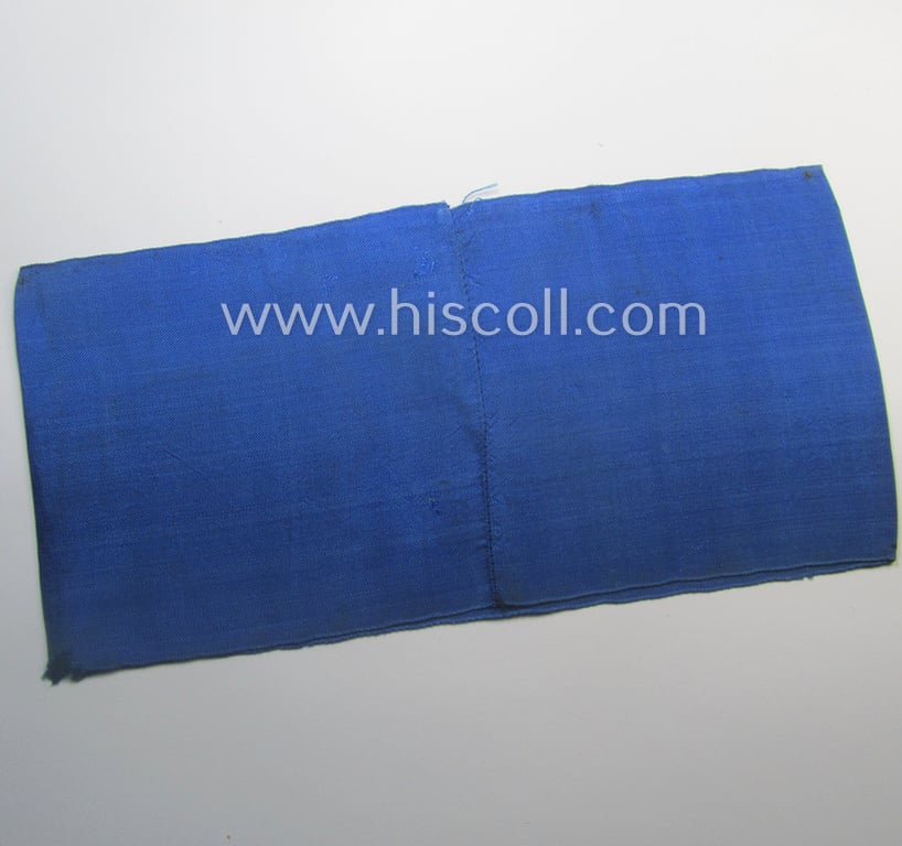 Attractive - and scarcely found! - EM- (ie. NCO-) pattern 'Reichsluftschutzbund' (ie. 'RLB'-) service-armband as executed in the neat 'BeVo'-weave-pattern as was intended for usage by a member serving as an: 'RLB-Betriebs-Sondertruppe Mitglied'