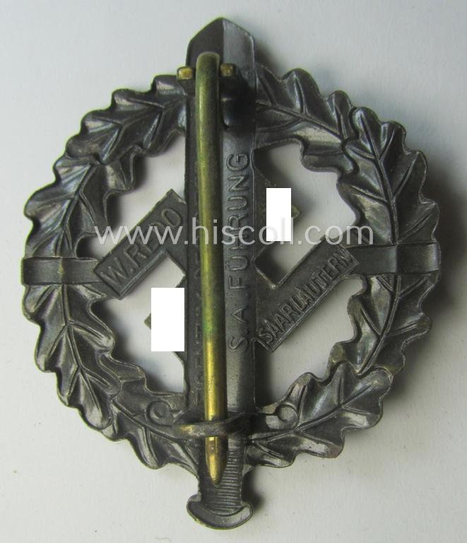 'SA-Sportabzeichen in Bronze' by 'W. Redo - Saarlautern' that is void of an an impressed bearers'-number