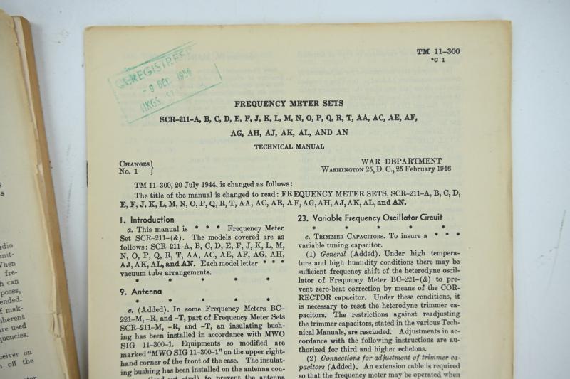 US WW2 TM11-300 Frequency Meter Set Manual