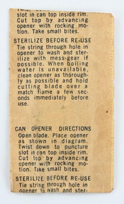 US WW2 Tin Can Opener