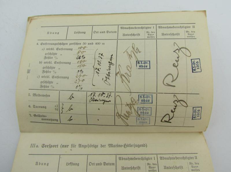 Deutsche Jungvolk (DJ) / Hitlerjugend (HJ) Leistungsbuch