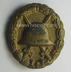 WWI-pattern, steel-based golden-class wound-badge (ie.: 'Verwundeten Abzeichen in...