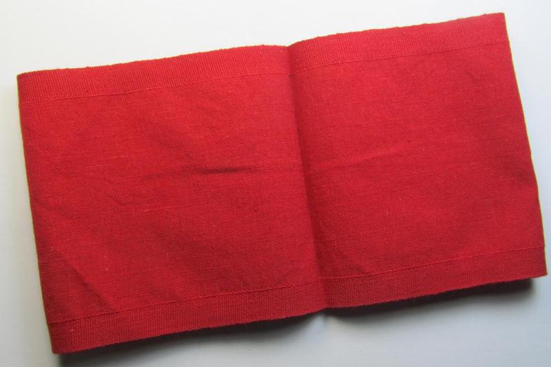 Attractive - and scarcely found! - EM- (ie. NCO-) pattern 'Reichsluftschutzbund' (ie. 'RLB'-) service-armband as executed in the neat 'BeVo'-weave-pattern as was specifically intended for usage by the: 'RLB-Werkluftschutz'